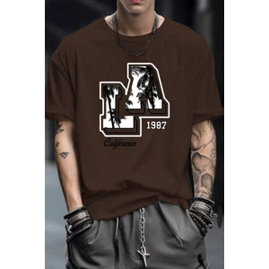 Only Trendwear  Erkek La California 1987 Baskılı Oversize Tshirt