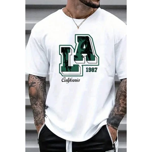 Only Trendwear  Erkek La California 1987 Baskılı Oversize Tshirt