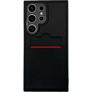 Samsung Galaxy S24 Ultra Kartlıklı Rich Boss Lüx Deri Kılıf Siyah