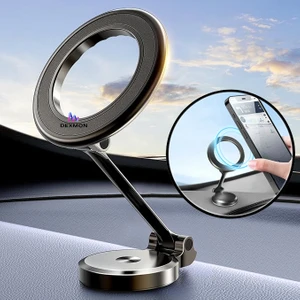 Katlanabilir Magsafe Mıknatıslı Metal Mini Araç Içi Telefon Tutucu 360 Derece Dönen