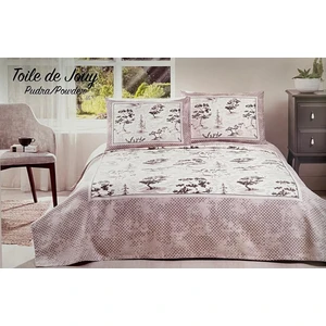 Toile De Jouy Çift Kişilik Pike Takımı Ranforce Pudra