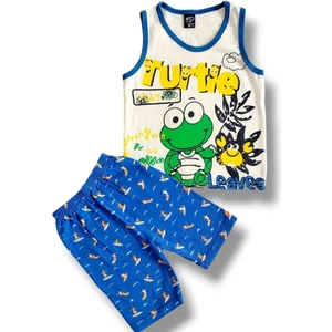 Asil Öztürk Baby & Kids Erkek Bebek Çocuk Atlet Şort Turtle Baskılı Yazlık Alt Üst Takım