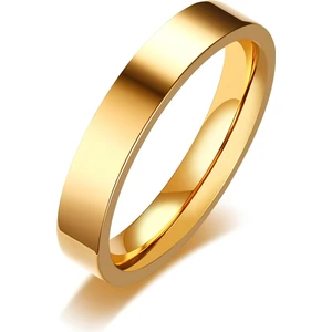 4mm Parlak Düz Model Unisex Kadın Erkek Çelik Alyans Yüzük cl36