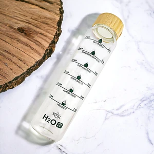 Fit Bambu Kapaklı Borosilikat Cam Matara Içecek Şişesi 1000 ml