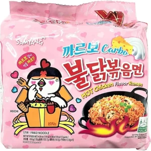 Buldak Carbonara Ramen Hot Chicken Flavor 130G 5 Adet Hazır Noodle