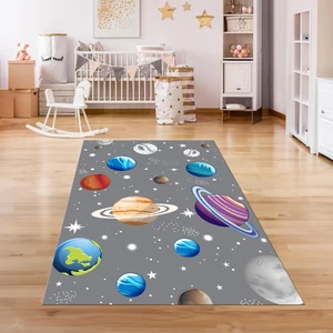 Napoli Home Dijital Baskılı Kaymaz Taban Yıkanabilir Eğlenceli Eğitici Çocuk Odası Halısı, N-Çocuk-38-Gri,