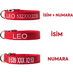 Kişiye Özel Köpek Boyun Tasması Isme Özel Köpek Tasması Isimli Köpek Tasması (Nakışlı)