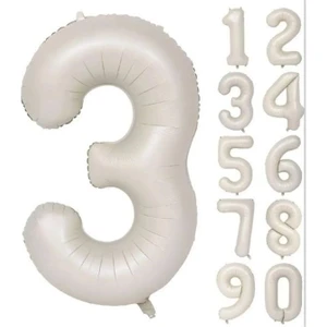 Folyo Balon 3 Rakamı 76 cm Krem Renk