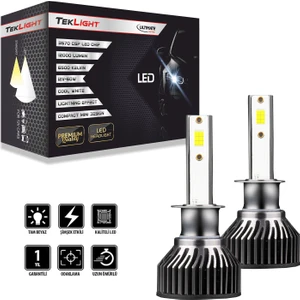 Ultimate Mini LED Xenon Far Ampulü 12000 Lümen Csp Kısa Tip Mini Slim Şimşek Etkili H4 / H7 / H1 / H11