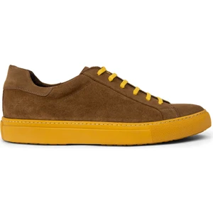 Hakiki Süet Taba Rengi Erkek Sneaker Ayakkabı - 01829MTBAC04