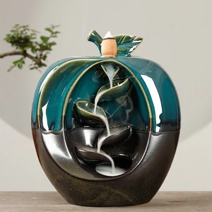 Keyfim Shop Elma Tasarımlı Şelale Geri Akışlı Tütsülük + 10 Adet Tütsü