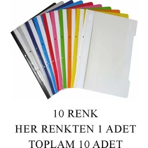 10 Renk Telli Dosya Seti 1 Paket 10 Lu Telli Dosya Okul Büro Ofis