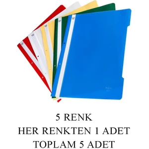 5 Renk Telli Dosya Seti 1 Paket 5 Li Telli Dosya Okul Büro Ofis