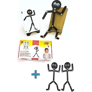 1 Set Ahşap Eğitici Oyuncak Montessori Çöp Adam ve 2'li Çöp Adam