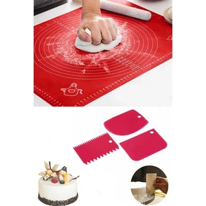 Und Trade Silikon Hamur Matı ve 3 Lü Hamur Kesici Seti