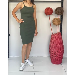 Bav Butik Ayvitrin Kadın Bisiklet Yaka Ip Askılı Elbise Yazlık Triko