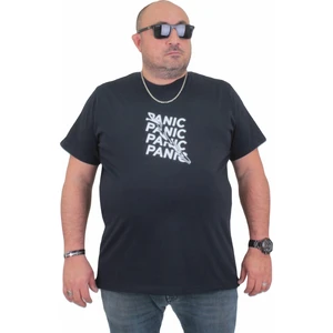 Moc Grande Mocgrande Erkek Büyük Beden Sıfır Yaka Tişört Panic 24135 Lacıvert