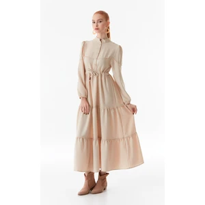 Fullamoda Fullamodest Beli Bağlamalı Hakim Yaka Elbise