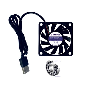 60X60X10 mm USB Fan Çift Bilyalı Rulman Sessiz, 5V, 0.10 A, 3000 Rpm Modem Receiver Dvr Playstation Tv Box, Telefon, Akvaryum Soğutucu, Fırçasız Soğutma Fan