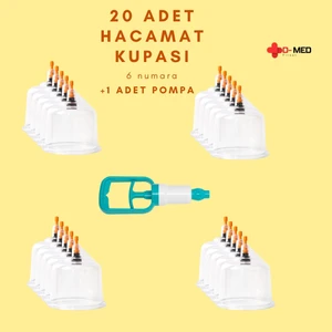 6 Numara Hacamat Kupası 26 Adet + 1 Adet Pompa
