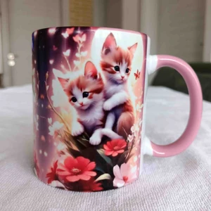 Mugs And Love Sevimli Kedi Yavruları Vintage Baskı Kupa