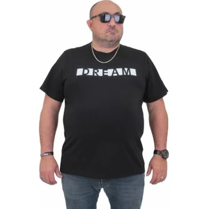 Erkek Büyük Beden Sıfır Yaka Tişört Dream 24140 Sıyah