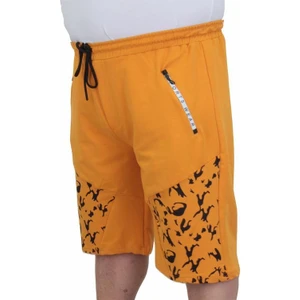 Büyük Beden Erkek Penye Şort Camouflage Pieces 24628 Hardal