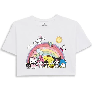 EZ Design Kuromi Gökkuşağı Baskılı Crop Tshirt