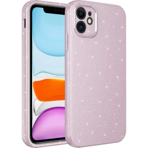 Apple iPhone 11 Kılıf Kamera Korumalı Simli Lüks Işıltılı Silikon