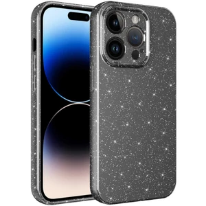 Apple iPhone 14 Pro Max Kılıf Kamera Korumalı Simli Lüks Işıltılı Silikon