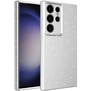 Samsung Galaxy S23 Ultra Kılıf Kamera Korumalı Simli Lüks Işıltılı Silikon