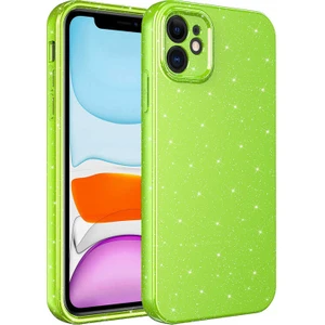 Apple iPhone 11 Kılıf Kamera Korumalı Simli Lüks Işıltılı Silikon