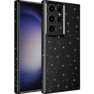 Samsung Galaxy S23 Ultra Kılıf Kamera Korumalı Simli Lüks Işıltılı Silikon