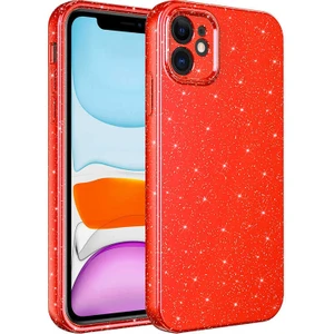 Apple iPhone 11 Kılıf Kamera Korumalı Simli Lüks Işıltılı Silikon