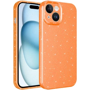 Apple iPhone 15 Plus Kılıf Kamera Korumalı Simli Lüks Işıltılı Silikon