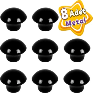 8 Adet Siyah Mantar Düğme Kulp Mobilya Çekmece Dolap Kapak Kulbu Metal Kulp Aksesuarları Vidalı