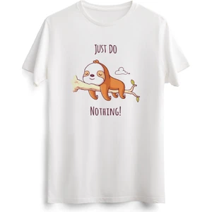 Green Mint Erkek Beyaz Just Do Nothing - Lazy Sloth