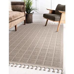 Saraz Halı BUKLE11880 Bej Yumuşak Dokulu Halı Kilim Salon Mutfak Koridor Kesme Yolluk Dokuma Makine Halısı