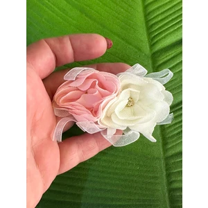 Gönülden Tasarım 6x5 cm Çift Güllü Çiçekli Taşlı Tasarım Broş Yaka Iğnesi Türban Iğnesi