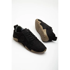 Dilimler Ayakkabı Nubuk Saraçlı Bağlı Siyah Erkek Günlük Ayakkabı