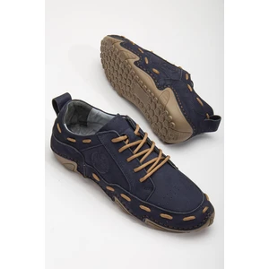 Dilimler Ayakkabı Nubuk Saraçlı Bağlı Lacivert Erkek Günlük Ayakkabı