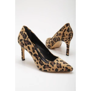 Dilimler Ayakkabı Leopar Desen Düz Model Kadın Ince Topuklu Stiletto