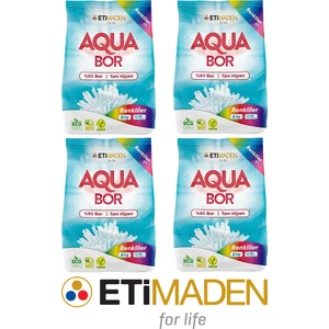Aquabor Toz Çamaşır Deterjanı, % 80 Bor, Renkliler, 6 kg x 4 Adet
