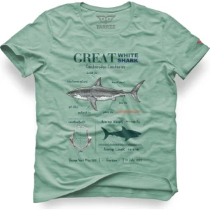 Anatomy Great White Shark Tasarım T-Shirt Köpekbalık Anatomisi Tasarım T-Shirt Köpekbalıklı Baskılı T-Shirt