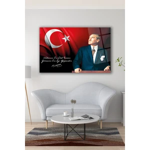Atatürk Vatanını En Çok Seven Görevini En Iyi Yapandır Cam Tablo Ev Ofis Kurum Büyük Hediyelik Dekor