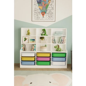 Sinous 9 Sepetli Çok Amaçlı Oyuncak Dolabı Çok Renkli