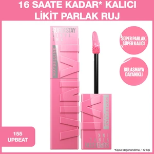 Maybelline New York Super Stay Vinyl Ink Uzun Süre Kalıcı Likit Parlak Ruj 155 Upbeat