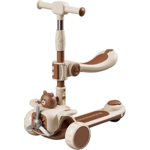 3-6 Yaş Arası Çocuklar Için Scooter, Üçü Bir Arada Müzikli Işık, Pürüzsüz Scooter, Katlanabilir ve Oturulabilir Çocuk Scooterı (Yurt Dışından)
