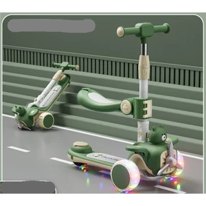 3-6 Yaş Arası Çocuklar Için Scooter, Üçü Bir Arada Müzikli Işık, Pürüzsüz Scooter, Katlanabilir ve Oturulabilir Çocuk Scooterı (Yurt Dışından)