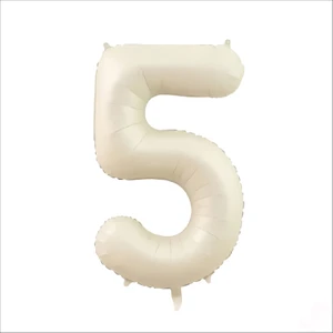 Süsle Bebek ve Parti 5 Yaş Rakam Krem Folyo Balon - 76 cm